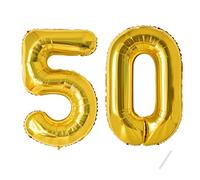 Palloncini compleanno 50 anni-40 pollici-Decorazioni compleanno di un ragazzo e una ragazza di 50 anni oro-Pallone gonfiabile in foil d'oro 50 anni.