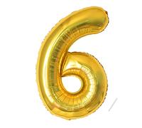 Palloncini compleanno 6 anni-40 pollici-Decorazioni compleanno di un ragazzo e una ragazza di 6 anni-Pallone gonfiabile in foil d'oro 6 anni.