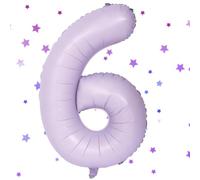Palloncini Compleanno 6 Anni Viola chiaro ,40 Pollici Viola chiaro Palloncino Numero 6，Palloncini 6 Anni Compleanno ,Palloncini 6 Anni per Feste di Compleanno Anniversario Baby Shower Decorazioni