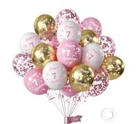 Palloncini Compleanno 7 Anni Bianco Rosa Oro, Decorazioni Festa per Ragazze - Set Completo per Celebrazioni