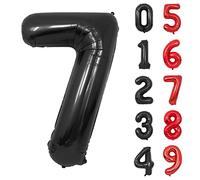 Palloncini Compleanno 7 Anni Nero Palloncino XXL Di 100 Cm Foil Gigante Numero 7 Numeri Gonfiabili Bambino Ragazzo Compleanno Anniversario Decorazione Feste (Nero)
