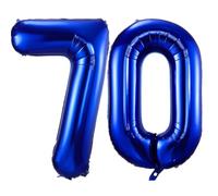 Palloncini Compleanno 70 Anni Blu Scuro, Foil Palloncini Numeri 70, 101 CM Grande Pallone Numero 70, Decorazione Palloncino 70 Anni per Uomo Donna Festa di Compleanno Anniversario - Vola con l'Elio