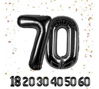 Palloncini compleanno 70 anni Noir -40 pollici-Decorazioni compleanno di un uomo donna di 70 anni-Pallone numero gonfiabile in foil beige 70 anni