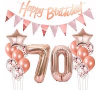 Palloncini Compleanno 70 Anni Oro Rosa - Decorazioni Festa Donna