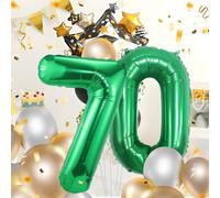 Palloncini compleanno 70 anni Verde -40 pollici-Decorazioni compleanno di un uomo donna di 70 anni-Pallone numero gonfiabile in foil beige 70 anni