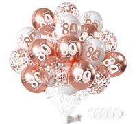 Palloncini Compleanno 80 Anni Oro Rosa, Decorazioni Festa Compleanno Decorazioni 80 anni Compleanno per Ragazzo Ragazze, Oro Rosa Palloncini Compleanno 80 anni per Decorazioni Festa 80 Compleanno
