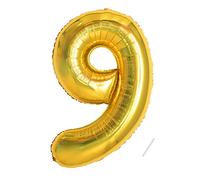 Palloncini compleanno 9 anni-40 pollici-Decorazioni compleanno di un ragazzo e una ragazza di 9 anni-Pallone gonfiabile in foil d'oro 9 anni.