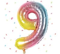 Palloncini Compleanno 9 Anni Arcobaleno,40 Pollici Arcobaleno Palloncino Numero 9，Palloncini 9 Anni Compleanno,Palloncini 9 Anni per Feste di Compleanno Anniversario Baby Shower Decorazioni