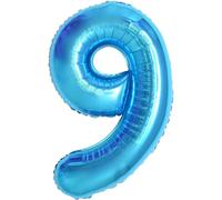 Palloncini Compleanno 9 Anni Blu 101 CM - Palloncino Numero 9 - Decorazioni Compleanno - Palloncino 9 Anni Compleanno - Vola con l’Elio