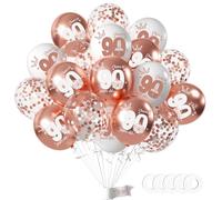 Palloncini Compleanno 90 Anni Oro Rosa, Decorazioni Festa Compleanno Decorazioni 90 anni Compleanno per Ragazzo Ragazze, Oro Rosa Palloncini Compleanno 90 anni per Decorazioni Festa 90 Compleanno