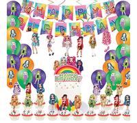 Palloncini Compleanno Bambini, 50 PCS Decorazioni Rain High Compleanno, Addobbi Festa Compleanno con Striscione Buon Compleanno, Decorazioni Torta Compleanno, Palloncini, Vortice a Spirale