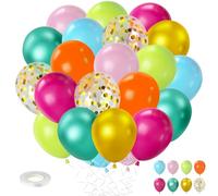 Palloncini Compleanno Colorati, 50 Pezzi 12 Pollice Palloncini Hawaiani, Set Palloncini Tropicali, Palloncini Lattice Colorati per Hawaii Luau, Feste Tropicali