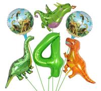Palloncini Compleanno Dinosauri 4 Anni, 6 Pezzi Palloncino Dinosauro Elio, Palloncini Foil Dinosauri, Palloncini Dinosauri 4 Anni, Palloncino Compleanno Dinosauro per Bambini Giungla Festa (4)