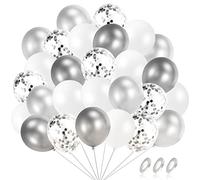 palloncini comunione,63 Pezzi Palloncini Oro Kit Ghirlanda Arco,Palloncini festa ragazzo buon compleanno,Palloncini Dorati (Argento)