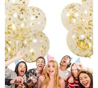 Palloncini con carta dorata, palloncini di coriandoli dorati - Palloncino da festa in lattice, 100 pezzi, palloncini di coriandoli da 12 pollici, decorazione per feste con palloncino con paillettes