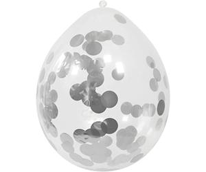 Palloncini con coriandoli argentati 30 cm - 4 pezzi