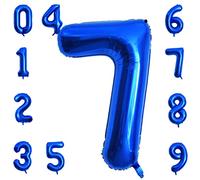 Palloncini con numeri blu scuro, 101,6 cm, grandi palloncini in pellicola, numero 7, per feste di compleanno, celebrazioni e decorazioni di anniversario (blu scuro 7)