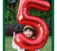 Palloncini con numeri rossi grandi da 16/32 pollici, palloncini ad elio con numeri digitali da 0 a 9, palloncini in mylar foil con grandi numeri per feste di compleanno, anniversari, decorazioni e for