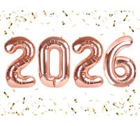 Palloncini con numero 2026 da 100 cm, oro rosa, decorazioni per feste di buon anno, grandi palloncini per 26 e 20 per donne, uomini, compleanni, matrimoni, anniversari, celebrazioni