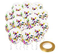 Palloncini Con Paillettes Da 20 Pezzi, 1 Rotolo Di Nastro, Palloncini Decorativi Per Matrimoni, Palloncini In Lattice Per Feste, Palloncini Coriandoli Colorati