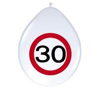 Palloncini con segnale stradale 30 anni - 8 pezzi