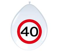 Palloncini con segnale stradale 40 anni - 8 pezzi