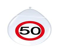 Palloncini con segnale stradale 50 anni - 8 pezzi