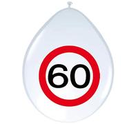Palloncini con segnale stradale 60 anni - 8 pezzi