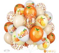 Palloncini con stampa arancione, 30 pezzi, 30 cm, palloncini arancioni con coriandoli gialli e bianchi, per baby shower, feste estive di compleanno a tema frutta, decorazioni per feste a tema