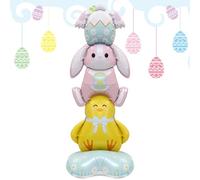 Palloncini coniglio pasquale | Decorazione primaverile gigante autoportante riutilizzabile, palloncini coniglio pasqua, in piedi, per casa, fattoria, interni, esterni, giardino, cortile, terrazza