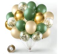 Palloncini Coriandoli Oro Verde Salvia - 50 Pezzi Palloncini In Lattice Metallico Oro Verde Oliva Per Eucalipto Compleanno Baby Shower Matrimonio Addio Al Nubilato Decorazioni Per Feste…