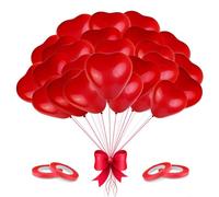 Palloncini Cuore Rosso, 100pcs Palloncino Matrimonio Cuore Rosso Palloncini a Forma di Cuore Elio per Matrimoni, Anniversari, Festa Evento Cerimonia Decorazione Romantico Amore