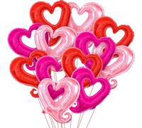 Palloncini Cuore Rosso 12 Pezzi San Valentino Palloncini a Forma di Cuore Rossi e Bianchi Palloncini San Valentino Decorazioni Ristorante Casa Decorazioni Kit Romantico di Candele e Petali