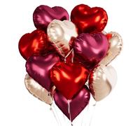 Palloncini Cuore Rosso Oro Rosa, 18 Pollici Palloncini a Forma di Cuore Matrimonio Elio, Palloncino Foglio Rosso Vino Per Decorazione Compleanni, Matrimonio, San Valentino
