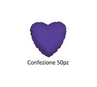 Palloncini cuore Viola standard shape 18" (45cm) in mylar, 50pz.