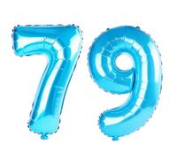 Palloncini da 100 cm con numero 79 per decorazioni per feste di compleanno da 0 a 100 gioielli blu grandi n. 79 palloncini digitali per donne, uomini e nonni, palloncini con numero in lamina di elio
