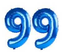 Palloncini da 100 cm con numero 99 per decorazioni per feste di compleanno, da 0 a 100 palloncini digitali grandi n. 99 blu scuro per donne, uomini e nonni, palloncini in lamina di elio per