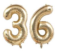 Palloncini da 101,6 cm, colore oro chiaro, numero 36, per 36° compleanno, in oro bianco, con numero, champagne, oro, per compleanni, matrimoni, feste, decorazioni digitali (numero 36 o 63)