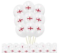 Palloncini da 25,4 cm con bandiera dell'Inghilterra, 15 pezzi, palloncini in lattice di elio rossi e bianchi, per festa di San Giorgio, partite di calcio, celebrazioni sportive e feste per interni ed