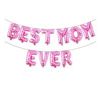 Palloncini da 40,6 cm con scritta in inglese "Best Mom Ever" per festa della mamma, festa della mamma, eventi, con scritta "I Love You Best Mom Ever Thank Giving", palloncini per feste (Best mom ever,