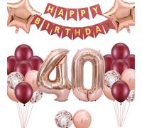 Palloncini da 40 pezzi, decorazione per il compleanno da donna, 40 anni, palloncino da donna, 40 anni, decorazione per il 40° compleanno, decorazione per il 40° compleanno, decorazione per le donne