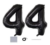 Palloncini da 44 numeri neri da 101,6 cm Jumbo Foil Balloons Prom Palloncino per uomo donna 44 ° Compleanno Decorazione 44 Foto di anniversario di matrimonio Accessori