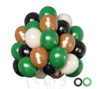 Palloncini da calcio, 30,5 cm, verde scuro, sabbia nera con stampa marrone, palloncini sportivi in lattice per calcio, sport, feste di compleanno, decorazioni per baby shower, forniture