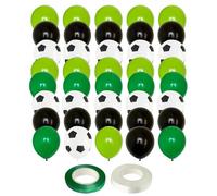 Palloncini da calcio da 40 pezzi, 2 rotoli di nastri, palloncini decorativi per compleanno, palloncini da calcio per feste, palloncini da calcio in lattice