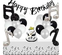 Palloncini da Musica Compleanno,Doyomtoy 32 pezzi Decorazioni Musicale Banner di Compleanno Tovaglie Decorazioni per Feste in Musica Bambini per Decorazioni Festa Compleanno Note Musicali