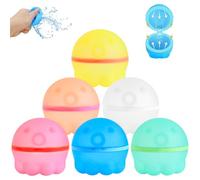 Palloncini D'Acqua Riutilizzabili,6 Pezzi Palloncini D'acqua in Silicone Autosigillanti a Riempimento Rapido, ilicone Pallone D'acqua Colorato,Per Feste Estive Piscina Spiaggia Palloncini Acqua Gioco
