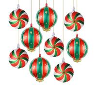 Palloncini decorativi natalizi, 9 pezzi rosso verde oro, palloncino da appendere con lecca-lecca, palloncini sociali con design festivo, palloncini per vacanze, decorazioni per eventi per feste in