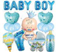 Palloncini decorativi per baby shower, con scritta "It's a Boy Welcome Baby | Mongolfiera decorativa per neonati, baby shower, gender reveal, decorazione per feste per ragazzi