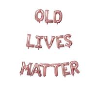 Palloncini decorativi per feste a tema Padrino, 40,6 cm, con frasi e parole a tema (oro rosa, Old Lives Matter)