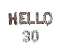 Palloncini decorativi per feste a tema Padrino, 40,6 cm, con parole e frasi a tema (argento, Hello 30)